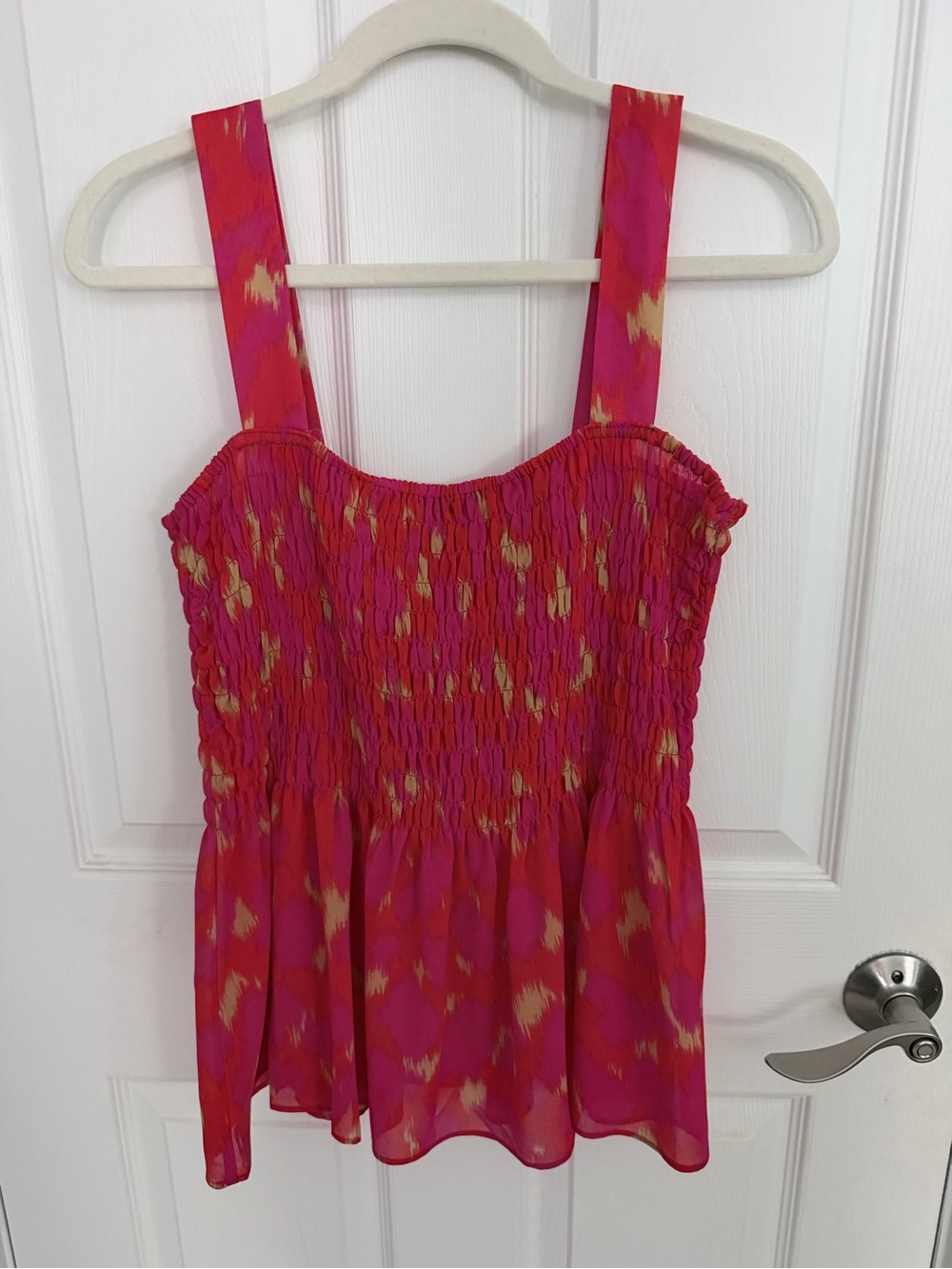 Rose & Olive Pink and Gold Smocked Camisole
